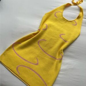 no name yellow mini dress